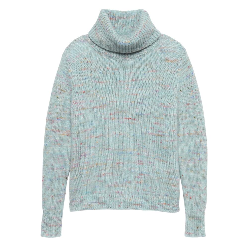 Banana Republic Speckled Fluff Turtleneck in Blue Multi Alpaca Merino Blend Sz S